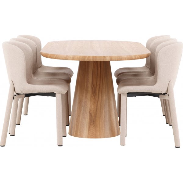 Matbord Stjärnö med 6 st Astoria stolar - Beige + 6.00 x Stolsdyna Matbord Stjärnö med 6 st Astoria stolar - Beige + 6.00 x Stolsdyna