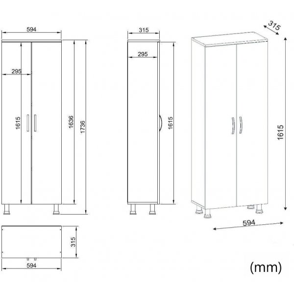 Armoire 2 portes Arizona - Blanc