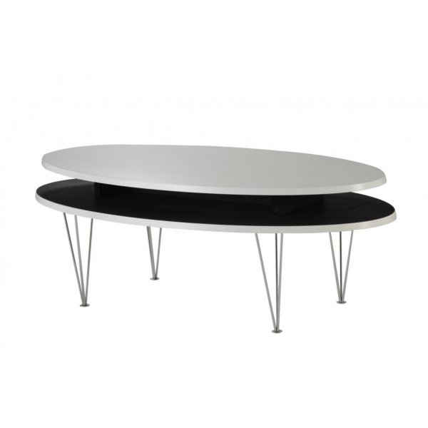 Level Ellipse soffbord - Svart Poppel