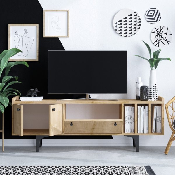 Banc multimédia Antares - Chêne saphir Banc multimédia Antares - Chêne saphir