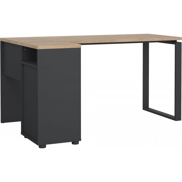 Bureau d\\\'angle Sign - Gris mat/hickory