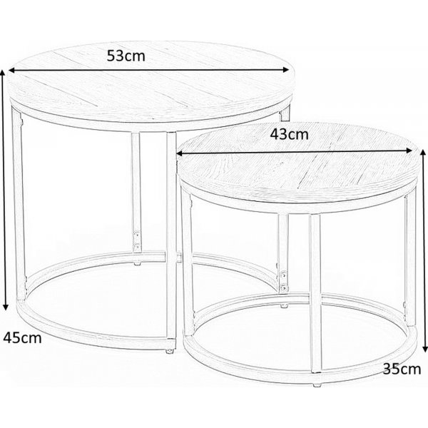 Table basse Tore Ø43/53 cm - Chêne Table basse Tore Ø43/53 cm - Chêne