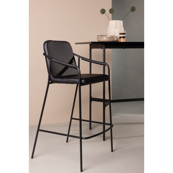 Tabouret de bar torsad - PU noir