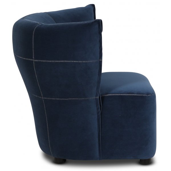 Fauteuil Mullsjö en tissu bleu foncé + Pieds de meubles Fauteuil Mullsjö en tissu bleu foncé + Pieds de meubles