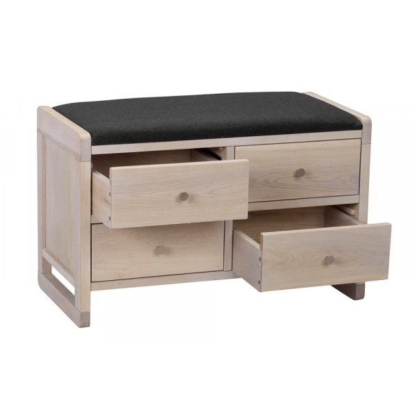 Confect förvaringsbänk - Whitewash ek/svart Confect förvaringsbänk - Whitewash ek/svart