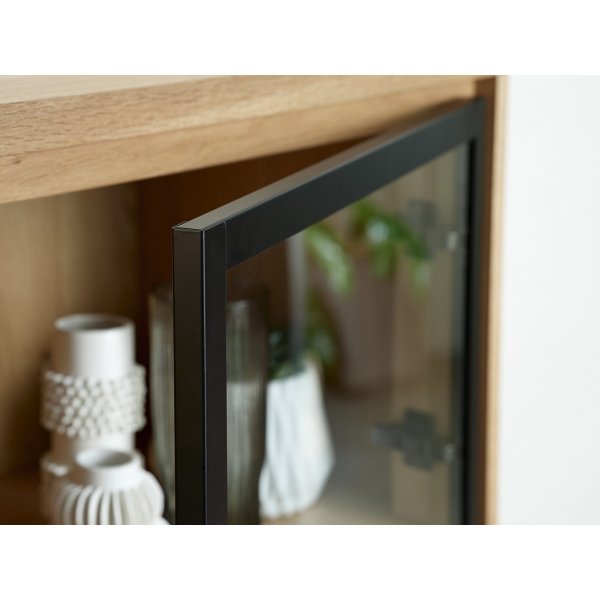 Vitrine encastrée Livia en chêne avec portes vitrées Vitrine encastrée Livia en chêne avec portes vitrées