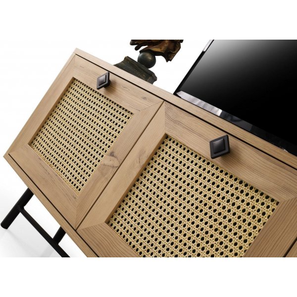 Banc mdia Alcazar 140 cm - Chne/noir