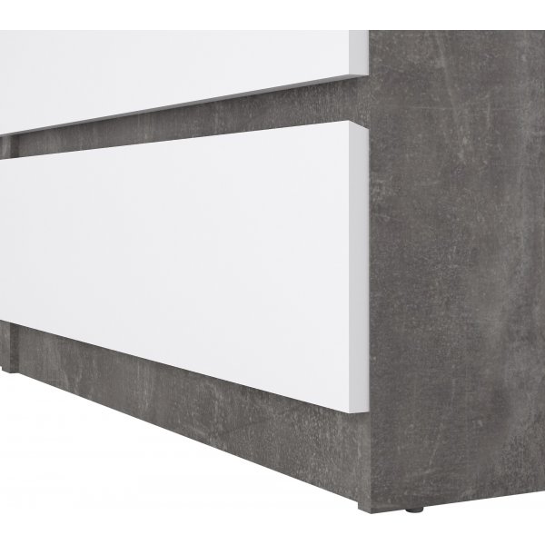Naia ladekast met 6 lades - Beton/wit Naia ladekast met 6 lades - Beton/wit