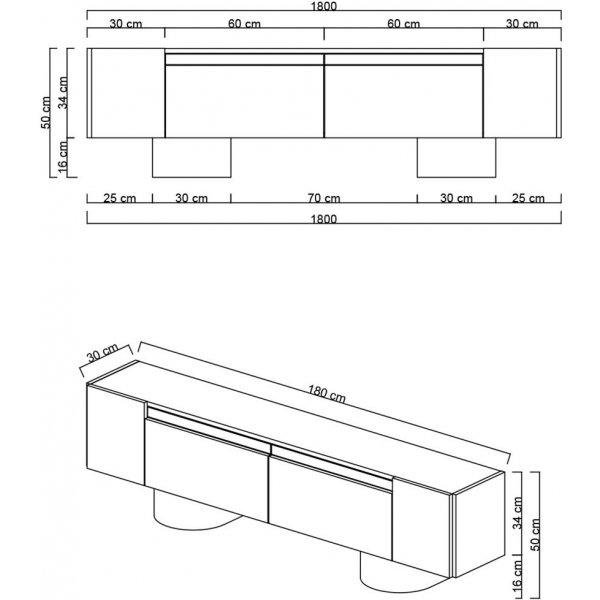 Bohem TV-bänk - Travertin/silver Bohem TV-bänk - Travertin/silver