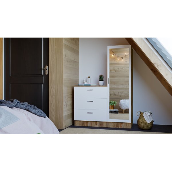 Cecilia skåp och byrå - Furu/vit Cecilia skåp och byrå - Furu/vit