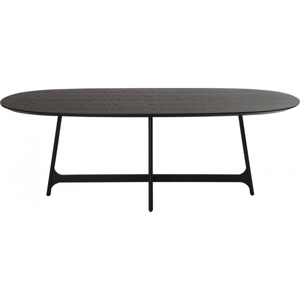 Table à manger Ooid 220 x 110 cm - Placage frêne teinté noir/noir Table à manger Ooid 220 x 110 cm - Placage frêne teinté noir/noir