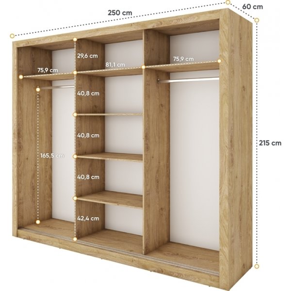 Einar garderob 1 med spegeldrrar - Shetland ek