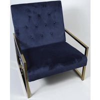 Velvet Fåtölj - Mörkblå / mässing Velvet Fåtölj - Mörkblå / mässing