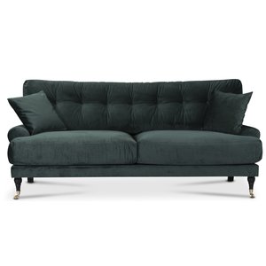 Adena 2-sits soffa - Mrkgrn sammet