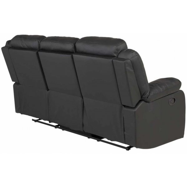 Mozart 3-sits Reclinersoffa - Svart PU