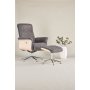 Reclinerftlj med fotpall - Gr frskinnsimitation/whitewash ek