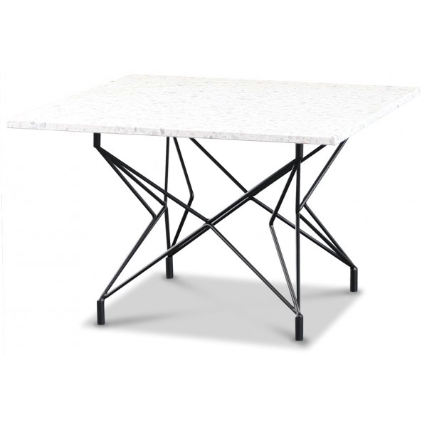Terrazzo soffbord 75x75cm - Bianco Terrazzo & underrede Star svart Terrazzo soffbord 75x75cm - Bianco Terrazzo & underrede Star svart