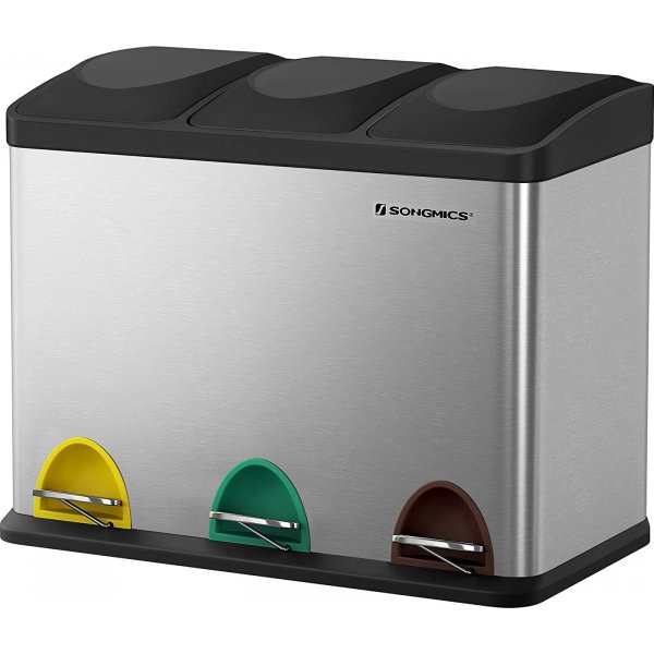 Maiken afvalbak 54 l - Zilver/zwart Maiken afvalbak 54 l - Zilver/zwart