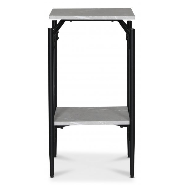 Wayne sidobord med hylla 40 x 40 cm - Ljusgrå marmor (Foliering) Wayne sidobord med hylla 40 x 40 cm - Ljusgrå marmor (Foliering)