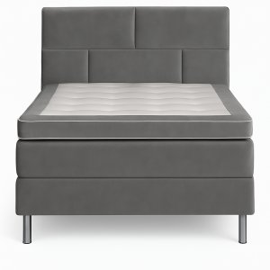 Säng 90x200 cm - Grå sammet - Hilton Deluxe Säng 90x200 cm - Grå sammet - Hilton Deluxe