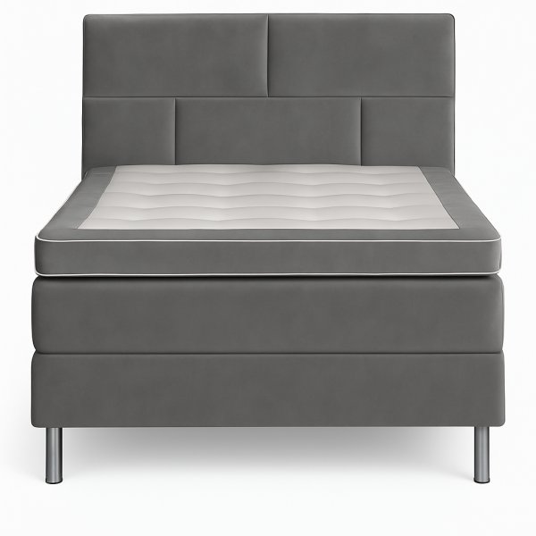 Sng 90x200 cm - Gr sammet - Hilton Deluxe