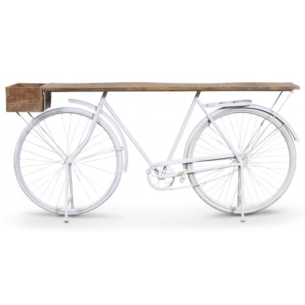 Cykel barbord 182,8x 35,5 cm - Vit/mango