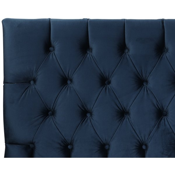 Presley sänggavel med knappar (Blå sammet) - Valfri bredd Presley sänggavel med knappar (Blå sammet) - Valfri bredd
