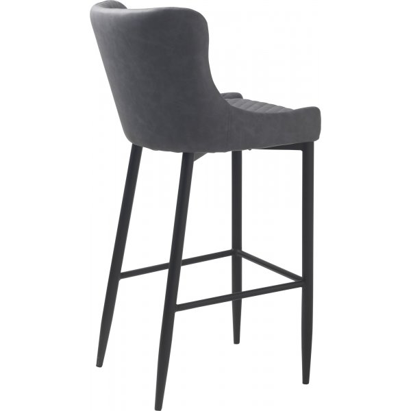 Tabouret de bar Carrie en PU gris SH 77 cm Tabouret de bar Carrie en PU gris SH 77 cm