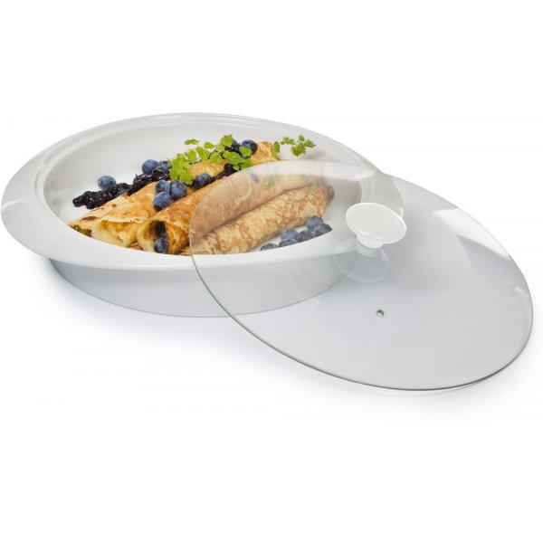Serveringsfat med lock - Vit Serveringsfat med lock - Vit