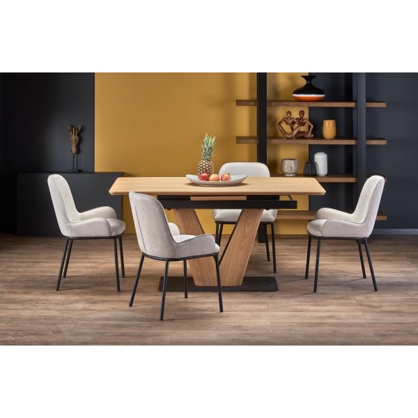 Tozzi matbord 160-200 x 90 cm - Ek/svart Tozzi matbord 160-200 x 90 cm - Ek/svart