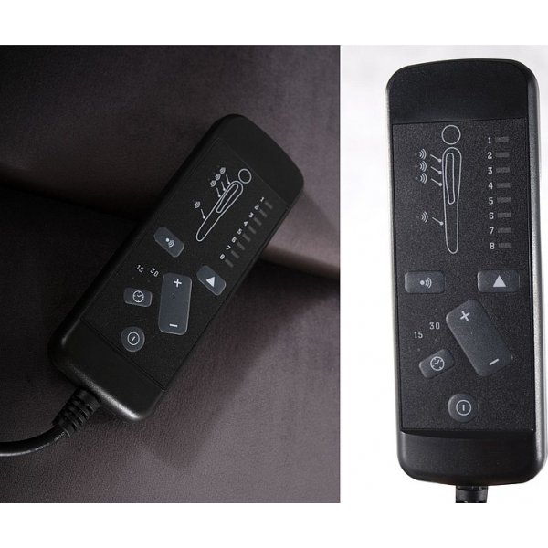 Pegaz reclinerfåtölj med massagefunktion - Grå sammet Pegaz reclinerfåtölj med massagefunktion - Grå sammet