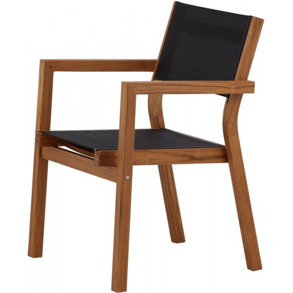 Venice matstol - Svart/Natur