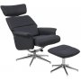 Massachusetts ftlj med fotpall - Svart (Microfiber)