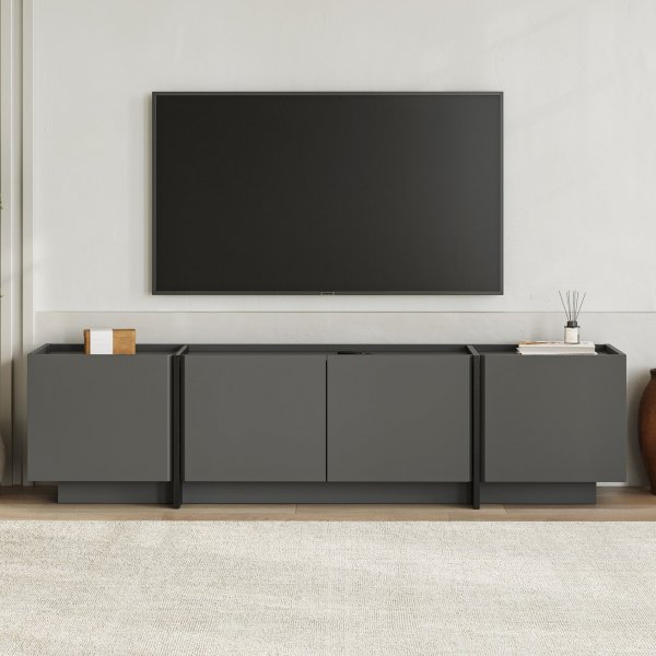 TV-b�nk Lorensa 180 cm - Antracit/Svart