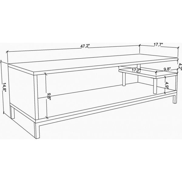 Banc multimédia Reilly - Noir/chêne Banc multimédia Reilly - Noir/chêne