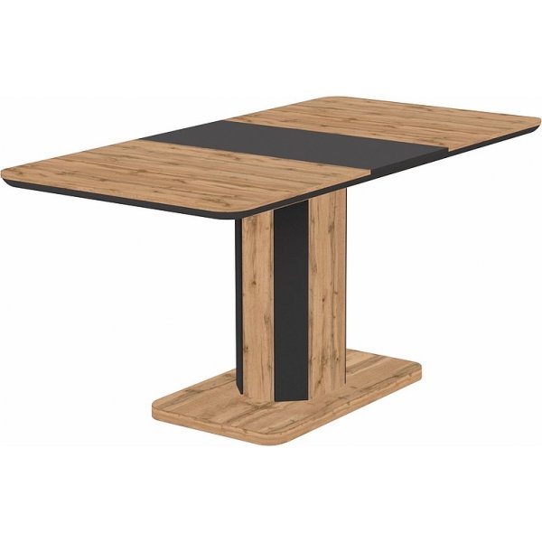 Table  manger Hexon 120-160 x 80 cm - Chne Wotan/anthracite