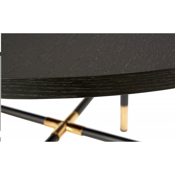 Impala matbord Ø120 cm - Svartbetsad ek/guld Impala matbord Ø120 cm - Svartbetsad ek/guld