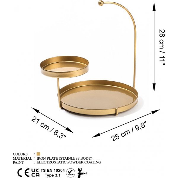 Plat décoratif Knidos - Or Plat décoratif Knidos - Or
