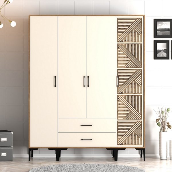 Armoire Kumsal 15 Noyer/crème Armoire Kumsal 15 Noyer/crème