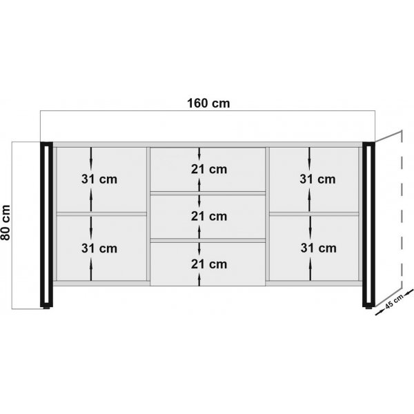 Arcas Tonya skänk - Furu/svart Arcas Tonya skänk - Furu/svart