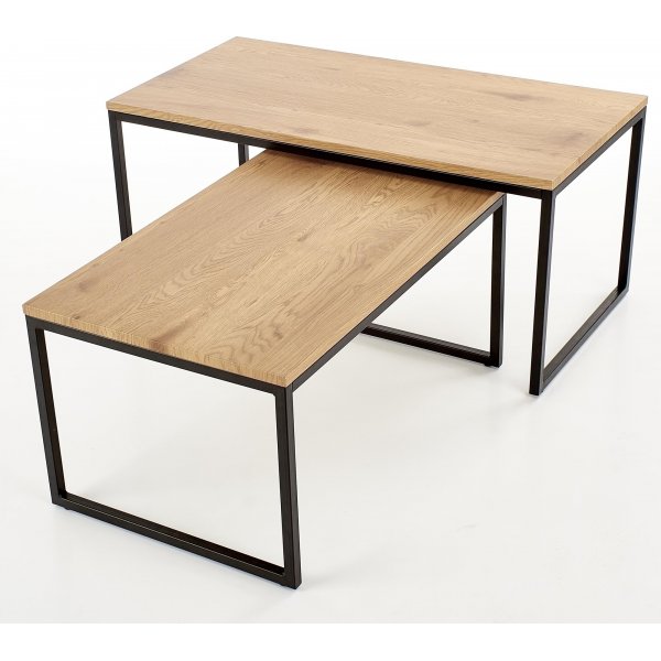 Table Lisha 80 x 50 cm - Chêne/noir Table Lisha 80 x 50 cm - Chêne/noir