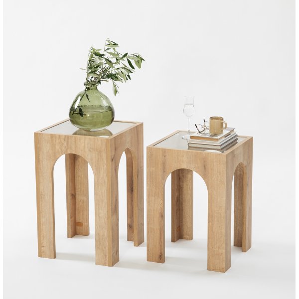 Set de tables d\\\'appoint Seine 35/35 x 35/35 cm - Chêne Set de tables d\\\'appoint Seine 35/35 x 35/35 cm - Chêne