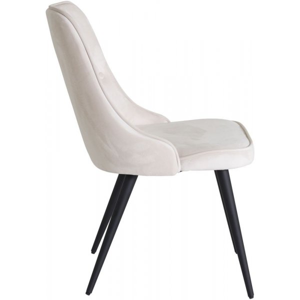 Chaise de salle  manger Alice Deluxe - Velours noir/beige