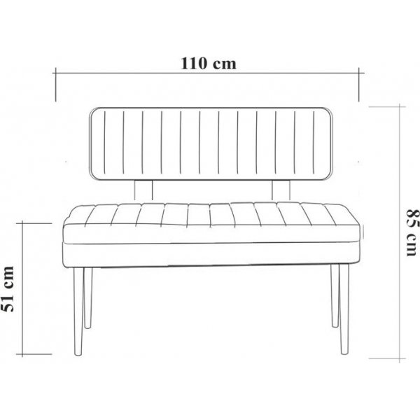 Banc Vina avec dossier - Pin/pierre