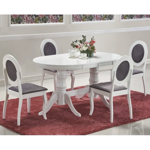 Leonardo uitschuifbare witte eettafel 90x150-190 cm