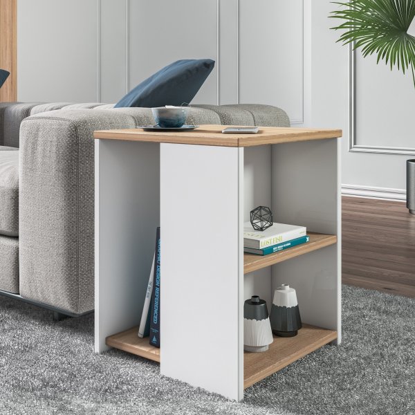 Rome sidobord 40 x 40 cm - Ek/vit Rome sidobord 40 x 40 cm - Ek/vit