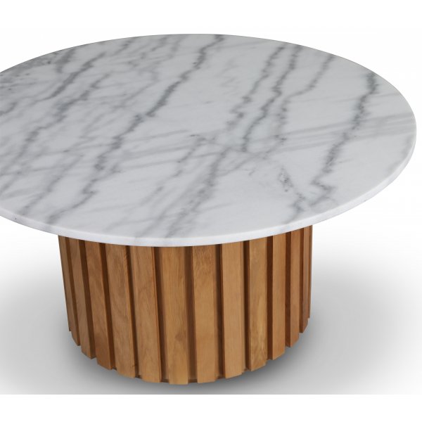 Table basse Sumo en marbre Ø85 - Chêne / Marbre clair Table basse Sumo en marbre Ø85 - Chêne / Marbre clair