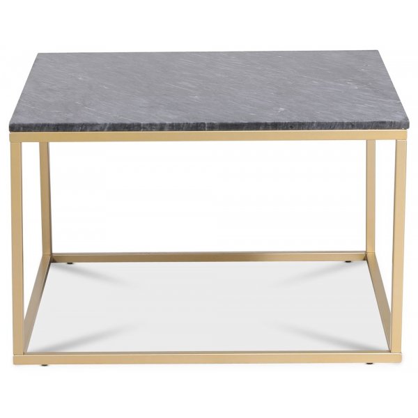 Accent soffbord 75x75 cm - Grå marmor / Matt mässing Accent soffbord 75x75 cm - Grå marmor / Matt mässing