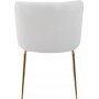 Matgrupp Lanzo 120 cm marmor beige med 4 st stolar i boucl och mssingsben