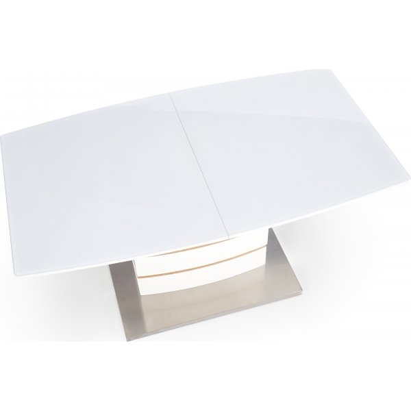 Table à manger extensible Mervin 140-180 cm - Chêne / Blanc brillant Table à manger extensible Mervin 140-180 cm - Chêne / Blanc brillant